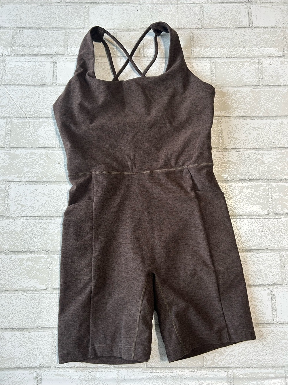 Calia Charcoal Brown Crossback Romper Jumpsuit